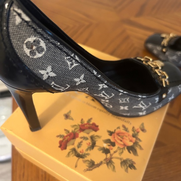 LOUIS VUITTON VINTAGE AUTHENTIC Size 6 36, MONOGRAM BLACK  RESOLED - Picture 6 of 12